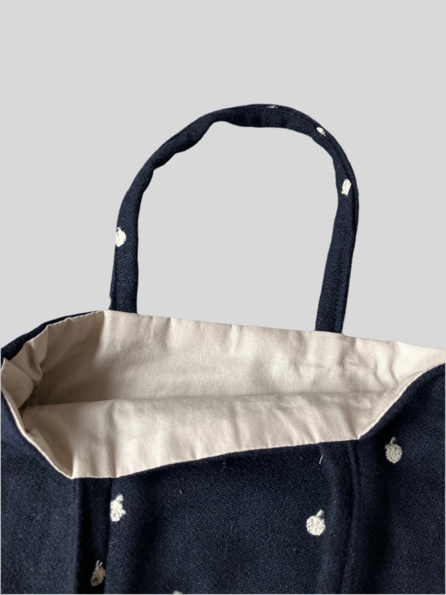 Wool dot mini bag (navy blue)