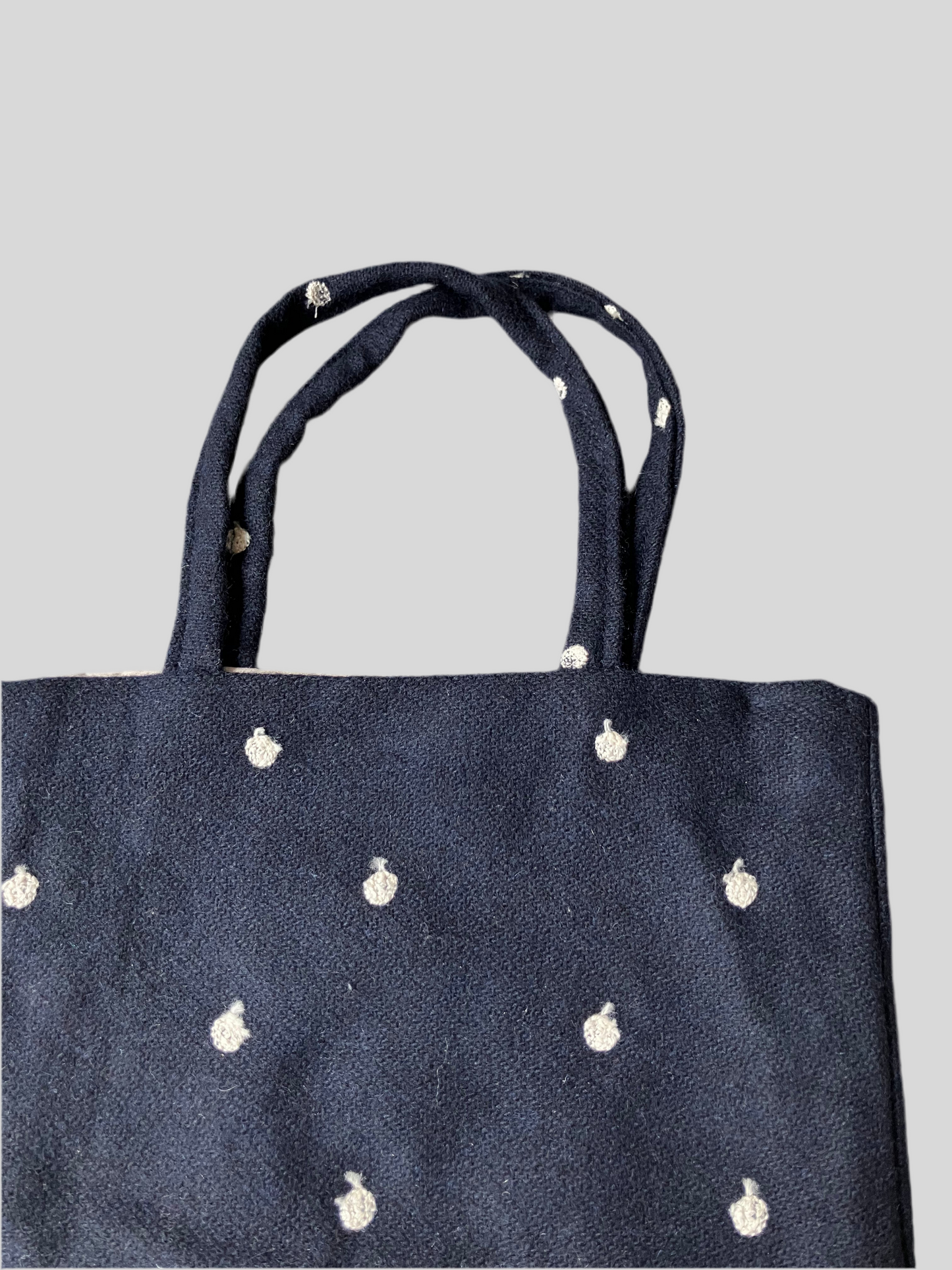 Wool dot mini bag (navy blue)